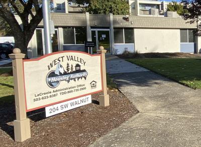 West Valley Housing Authority Sign in Front of Building